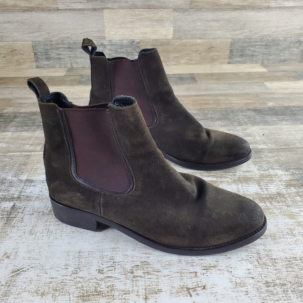 Thursday Boot Co. Mens Chelsea Boot Sz 9.5 Dark Olive Suede Elastic Side Panels